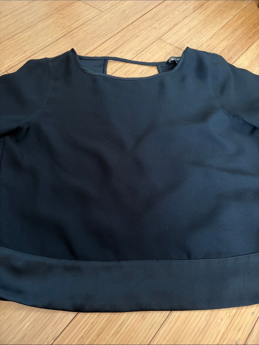 Banana Republic Black Short-Sleeve Round-Neck Top